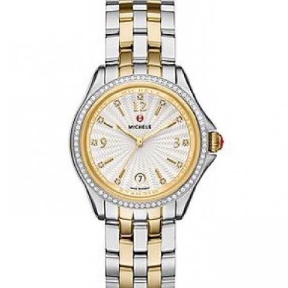 Michele Belmore Two Tone Diamond Watch